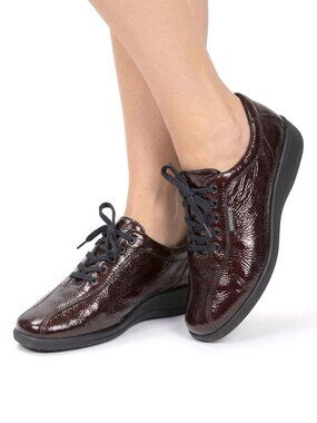 Mephisto Oxblood Patent Leather Sneakers - Cool-Air Comfort Walking Shoes  Sz 8